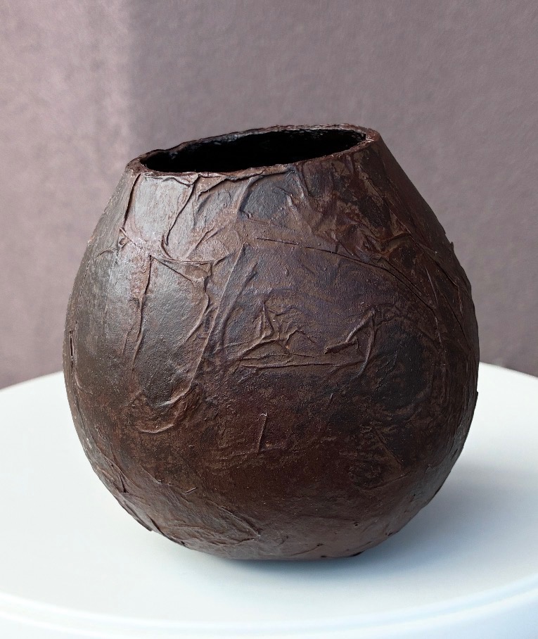 Faux Leather Technique A decorative gourd with a faux leather finish